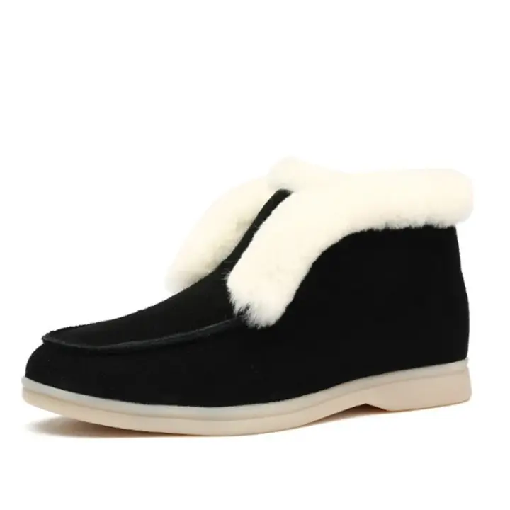 Botas de Nieve de Algodón para Mujer de Tamaño Grande Zapatos Cortos de Terciopelo Calentitos con Estilo Casual - 1