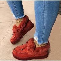Zapatos de Terciopelo cálidos para Mujer, Zapatos Planos de algodón con Punta Redonda, Talla Grande, Invierno, Novedad - details 6