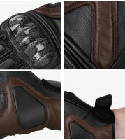 Guantes Protectores de cuero para hombre y mujer, manoplas transpirables a prueba de viento para pantalla táctil, Motocross, verano e invierno - details 6