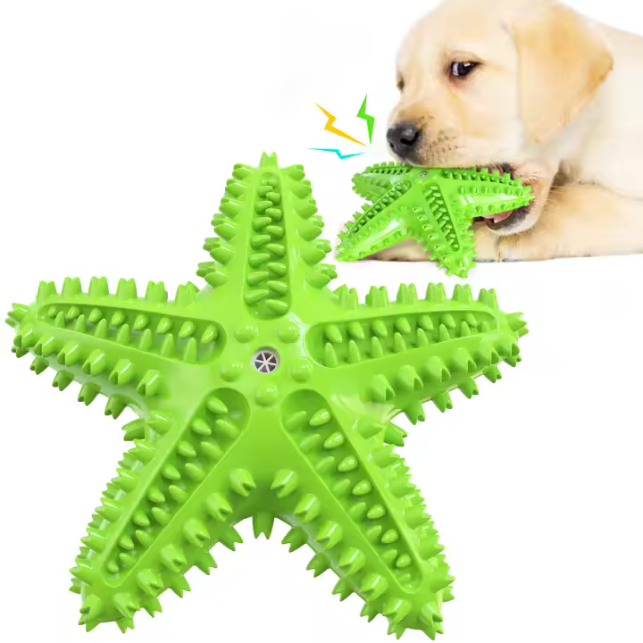 Perro estrella de mar nuevo juguete con sonido caliente mascota Molar Rod perro cepillo de dientes suministros para mascotas - 1