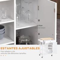 Auxiliar con Ruedas 1 Cajón 1 Armario 3 Estantes Abiertos de Almacenamiento para - details 2