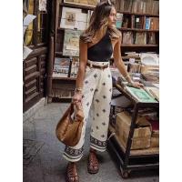 Pantalones de Lino Boho Vintage para Mujer Moda de Verano 2023 Pantalones Suaves con Bordado para Chicas - details 10