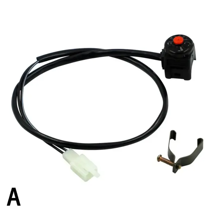 Interruptor de Moto Botón Rojo de Push para Bocina y Arranque Montaje en Manillar de 22mm - 1