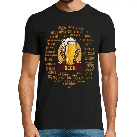 Cerveza En Idiomas Viaje Cervezas Cerveza Humor Alcohol Políglota Camisetas CERVEZA,Pack Regalo Camiseta Personalizada - 1