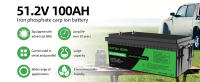 Batería Li-ion 48V 100Ah LiFePO4 5120Wh Batería Solar Caravana Energía de emergencia al aire libre móvil de almacenamiento de energía Fuente de alimentación - details 1