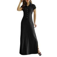 Vestido Largo Elegante Y Elegante Para Mujer Verano 2024 Con Cuello En V Abierta Mediana Talla Vestido De Fiesta Slim Fit - details 9
