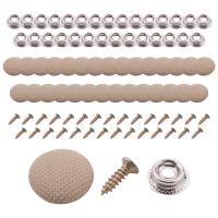 30 Uds. Tornillo de fijación de tela para techo de coche, hebilla fija para techo de coche, remaches a presión, retenedor, botón de reparación de revestimiento automotriz, color Beige - details 1