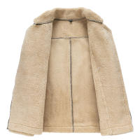 Abrigos gruesos de lana para hombre, chaquetas cómodas sencillas de Color sólido, con cuello vuelto, a la moda, novedad de invierno, 2024 - details 7