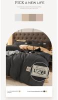 Juego de Ropa de Cama de Lujo en Tamaño King con Funda de Edredón Sábana y Funda de Almohada de Color Sólido Estilo Nórdico Diseño Impreso - details 1