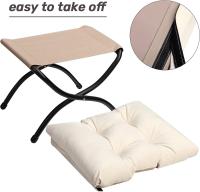Sillón de lectura para dormitorio, tejido impermeable, cómodo, sillón de salón, silla de metal, gris - details 6