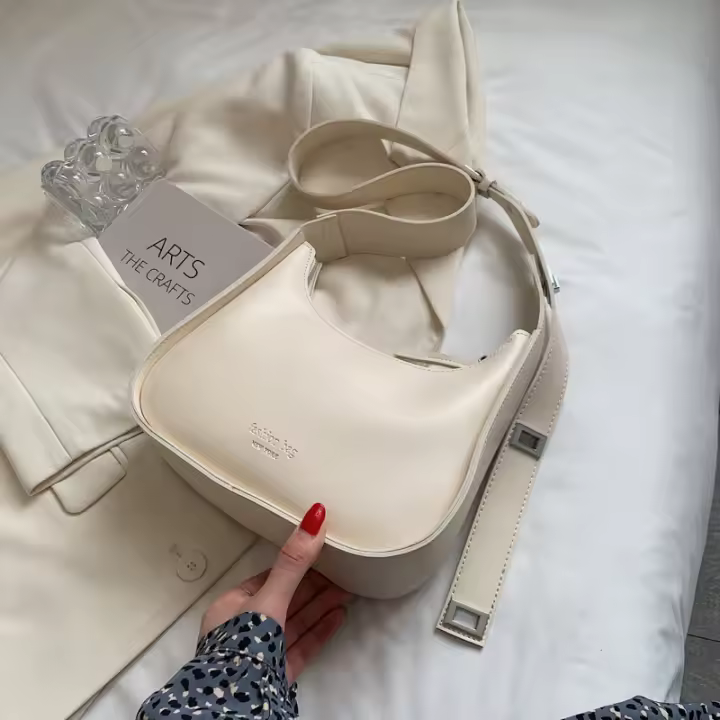 Bolso de hombre Vintage de Media Luna para Mujer, Bolso de axila de cuero, Bolso Cruzado, Marcas de lujo, Nuevo - 1
