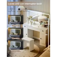 Hollywood LED 3 Colores, Maquillaje Espejo Gran HD y 5 Cajones, Mueble Dormitorio Estilo Morno Puerto USB - details 3