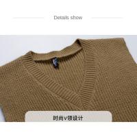 Chaleco De Punto Para Hombre Versátil Y Casual Con Cuello V Sin Mangas Cómodo Y Caliente De Color Sólido Para El Día a Día - details 12