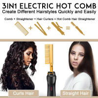 Negative ion portable hair straightening comb multi-function rapid heating household PTC heating copper comb - details 1