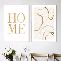 Pintura en Lienzo de Ondas de Arena y Palmas Doradas Abstractas con Línea de Mármol Verde y Arte de Pared de Coral para Decoración de Sala de Estar - details 4