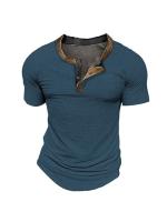 Camiseta de color sólido para hombre, nueva camiseta casual de manga corta versátil de verano para hombre - details 2