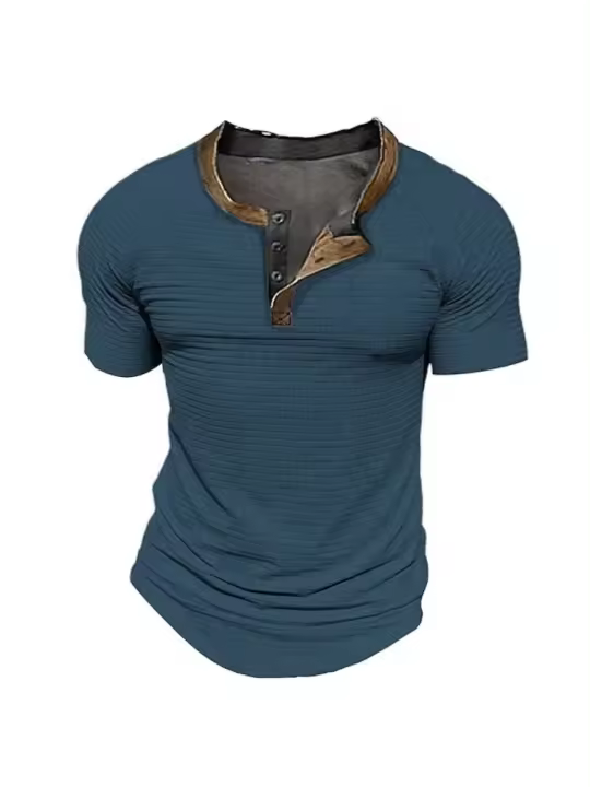 Camiseta de color sólido para hombre, nueva camiseta casual de manga corta versátil de verano para hombre - 1