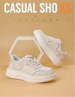 Marca de moda primavera nuevos zapatos de tablero plataforma de cuero para hombres deportes casuales zapatos blancos - details 1