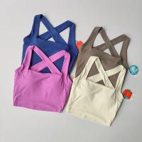 Sujetador deportivo desnudo sin costuras con espalda cruzada para mujer con tirantes anchos, sujetador de Fitness para correr, chaleco de Yoga absorbente de golpes - details 1
