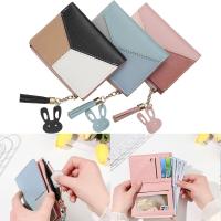Bolso de cuero PU para mujer, monedero moderno, tarjetero, billetera corta, monedero con cremallera, carteras con paneles de retazos - details 2