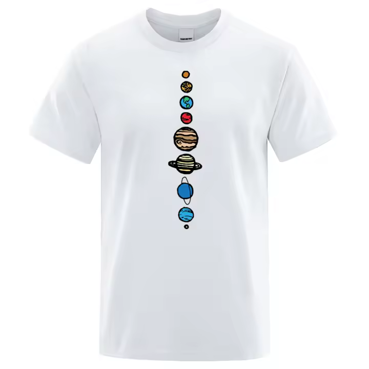 Camiseta de Nine Planets para hombre, camisa de marca de manga corta con cuello redondo, de planetas, color Vintage - 1