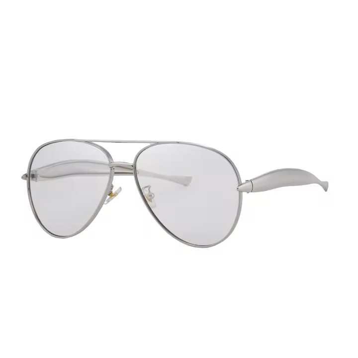 Gafas de sol de piloto con patas de espejo de metal para mujer, nuevas y a la moda, resistentes al sol, para hombre, 2025 - 1