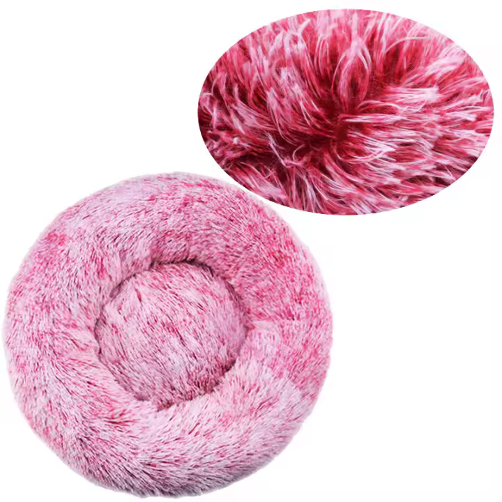 Cama De Peluche Gruesa Para Perro Grande 40-90cm Redonda Suave Casa Para Gato Cálida En Invierno Nido De Gato Cómodo Durable Lavable Mecánicamente - 1