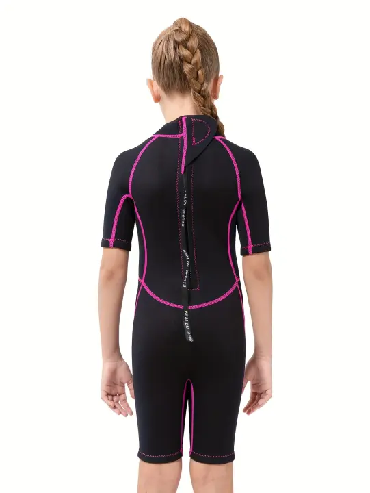 Traje de neopreno corto REALON para niñas, 2mm, para surf y natación en deportes acuáticos - 1