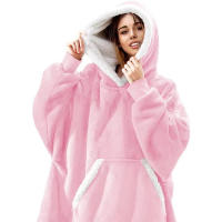 Manta de Sudadera con Capucha de Vellón Sherpa de Alta Calidez Tamaño Grande para Adultos - details 6