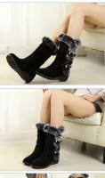 Ots de terciopelo de algodón cálido para nieve para mujer, tacón de cuña, talla grande, invierno - details 2