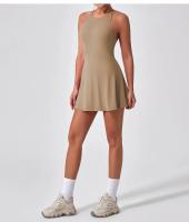 Vestido deportivo adelgazante antideslumbrante para mujer, ropa de entrenamiento de tenis de plumas de secado rápido, Fitness en la espalda, ropa de Yoga de una pieza - details 13
