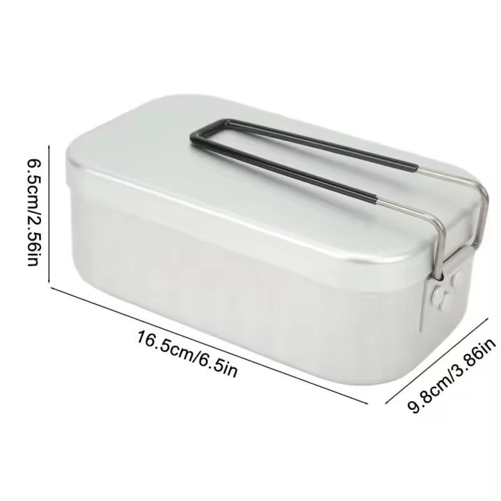 Caja de Almuerzo de Aluminio de 800ML Utensilios de Cocina para Acampar al Aire Libre - 1
