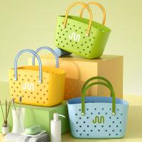 Cesta de drenaje de baño hueca portátil, bolsa de playa impermeable de gran capacidad para verano, bolsa de lavado DIY, bolsos con agujero para el hogar - details 6
