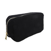 Bolso De Maquillaje Para Viaje Organizador De Cosméticos De Corduroy Para Mujeres Estuche De Belleza Portátil De Cierre De Cremallera - details 13