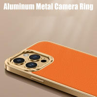 Funda de silicona TPU suave galvanizada trasera de cuero genuino para iPhone 14 13 12 Pro Max, moda - details 4