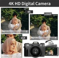 Cámara de fotografía Digital 4K, videocámara Web con WIFI, grabadora de vídeo Vlog Vintage, YouTube, 48MP, pantalla abatible de 3" - details 11