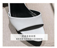 Zapatillas de cuero de tacón alto, tacones delgados para mujer, zapatillas geniales de un personaje de moda de verano, nuevas - details 4