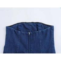 OUWU- Straplss Dnim Drss Primavera 2025 Cintura alta A-lin Bach Casual Cómodo y adelgazante Vrsatil Patchwork Strt - details 10