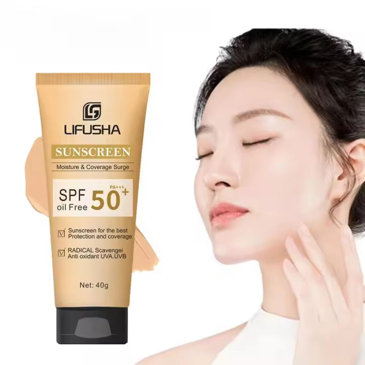 SPF 50 Base de protector solar facial Bloqueador solar Protección de la piel Control de aceite Crema hidratante de protección solar 40g - 1