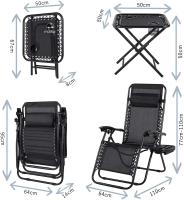 Juego de tumbona plegable con almohada, silla de jardín ergonómica, tumbona - details 12