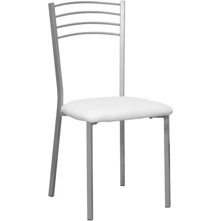 Pack de 2 Sillas de Cocina |   Asientos de Polipiel Blanco |   modelo - 1