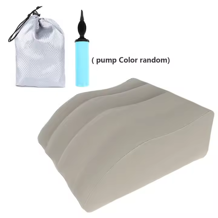 Almohada portátil cómoda para levantar las piernas, almohada lavable para relajar los pies, almohada de cuña para las piernas, cojín para la rodilla, almohada de cuña inflable para viaje - 1