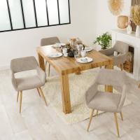 Juego de 2 Sillas de Comedor Vintage Retro Tapizadas en Gamuza con Reposabrazos y Patas Metálicas para Cocina/Salón - details 30