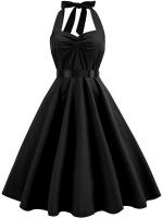 Women big swing casual party 50s 60s halter vintage dresses - details 6