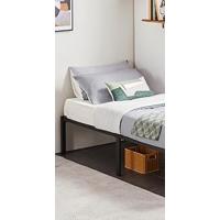 Cama de Metal Moderna con somier, Cama Doble/Individual, Marco de Cama con cabecero, Cama de Invitados, Cama Juvenil, para Dormitorio, habitación de Invitados, 90 x 190 cm/Blanco - details 10