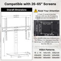 Soporte TV Pie de Pedestal Superior de Sobremesa Universal para LCD/LED/Plasma de 32-65 Pulgadas, Soporte Pie TV con Altura Ajustable Carga 45 KG y máximo VESA 600x400 mm - details 2