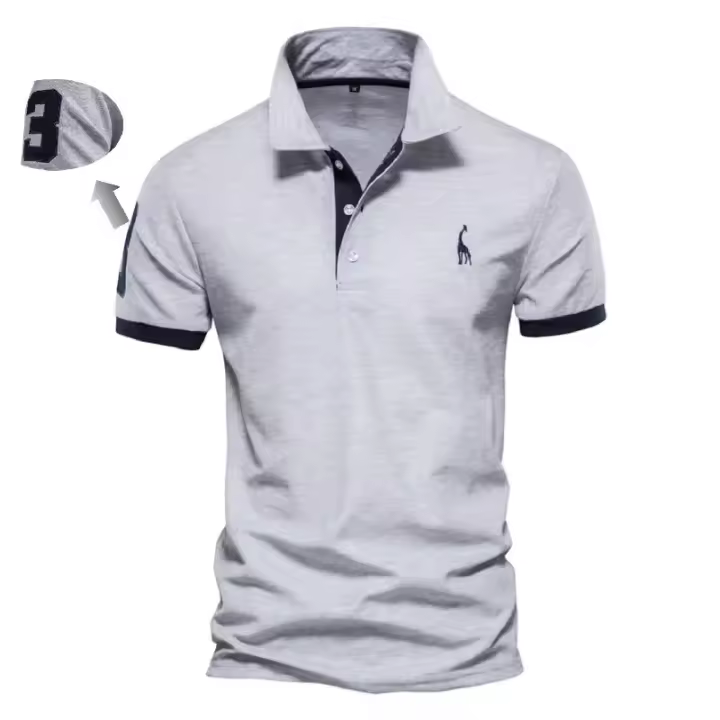 polos hombre manga corta ropa hombre día del padre Polos de algodón para hombre Polos de manga corta con bordado de jirafa para hombre Polos de diseño de marca de alta calidad Ropa para hombre - 1