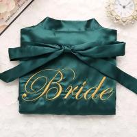 Bata de novia para dama de honor, bata de baño tipo kimono bordada, camisón informal de satén corto, ropa de dormir Sexy para mujer - details 5