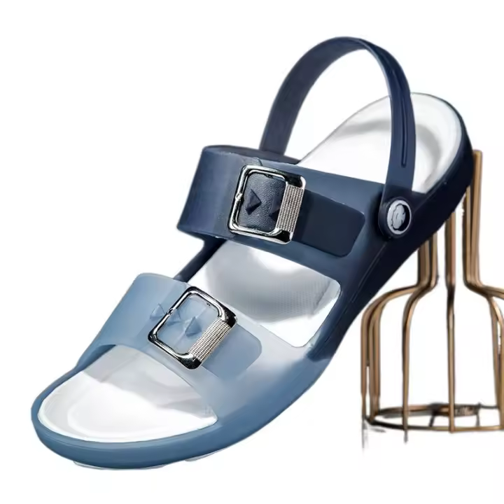 Sandalias de verano para hombre, de talla grande, con agujeros, punta abierta, suela gruesa, para exteriores y playa - 1