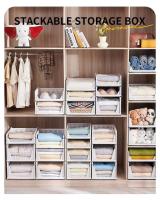 Cesta de armario de plástico plegable, caja de almacenamiento con cajón para cubierta de cama, con caja de clasificación de ropa separada extraíble - details 3